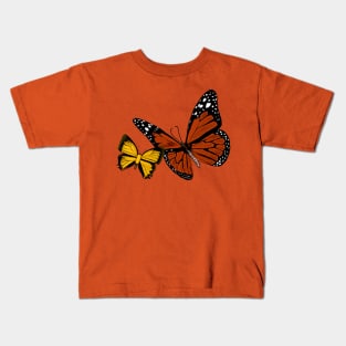 Orange and yellow butterfly design Kids T-Shirt